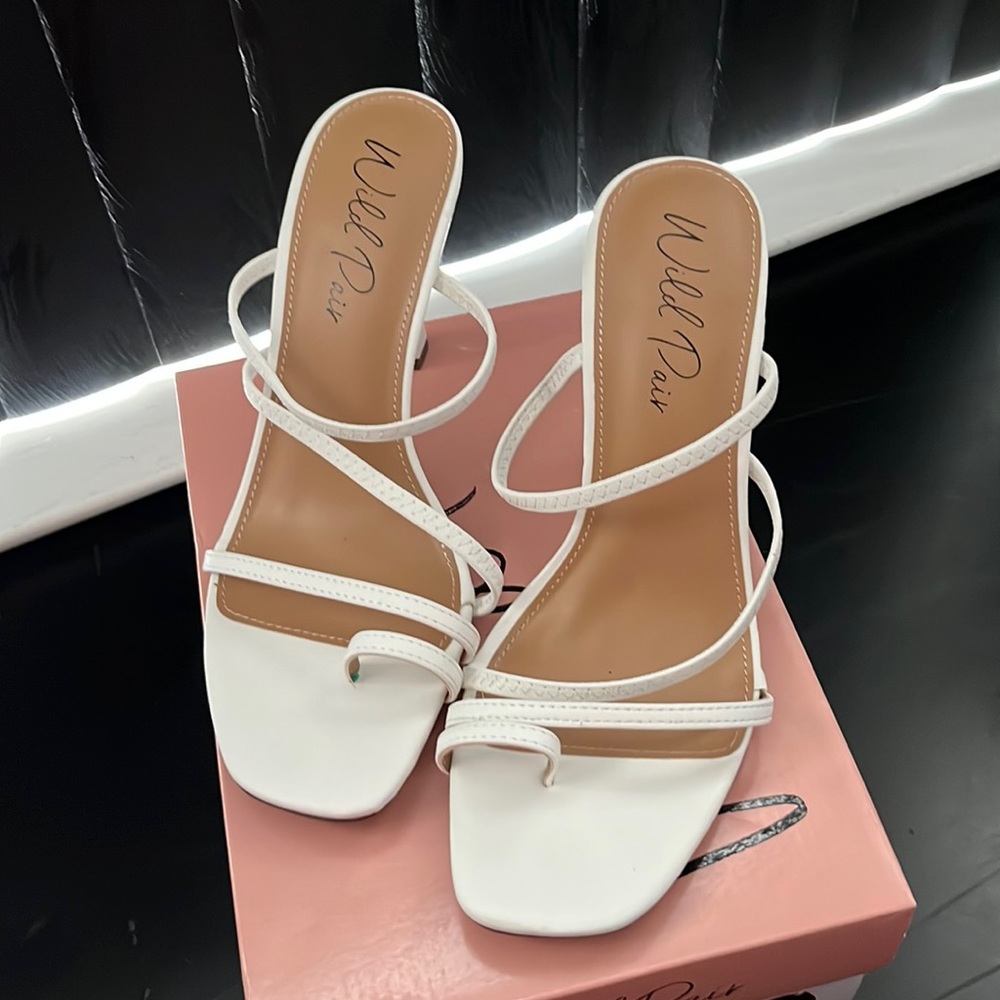 Wild Pair Lenorep White Stiletto Sandals